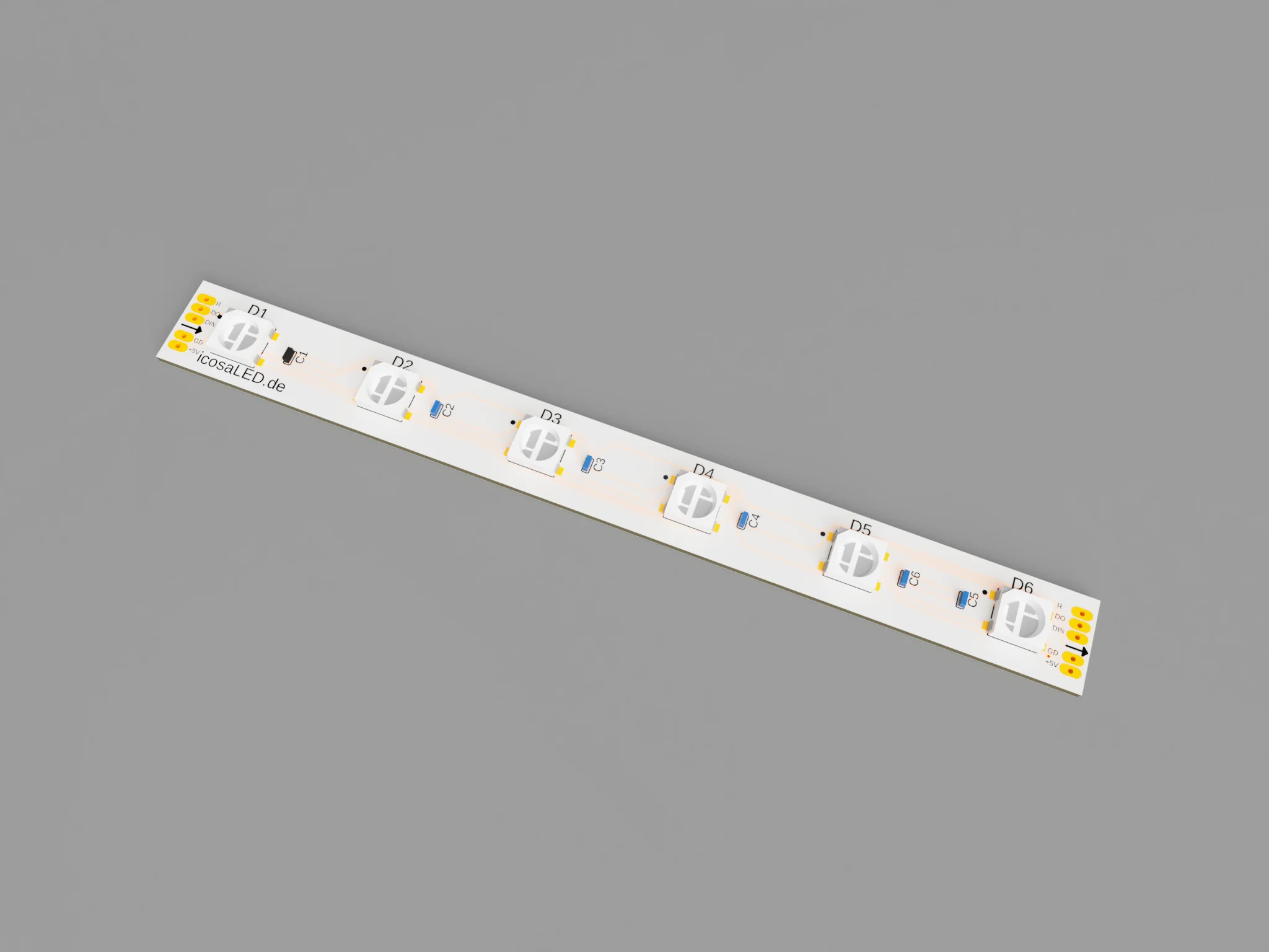 Custom LED-Strip – PCB-Render
